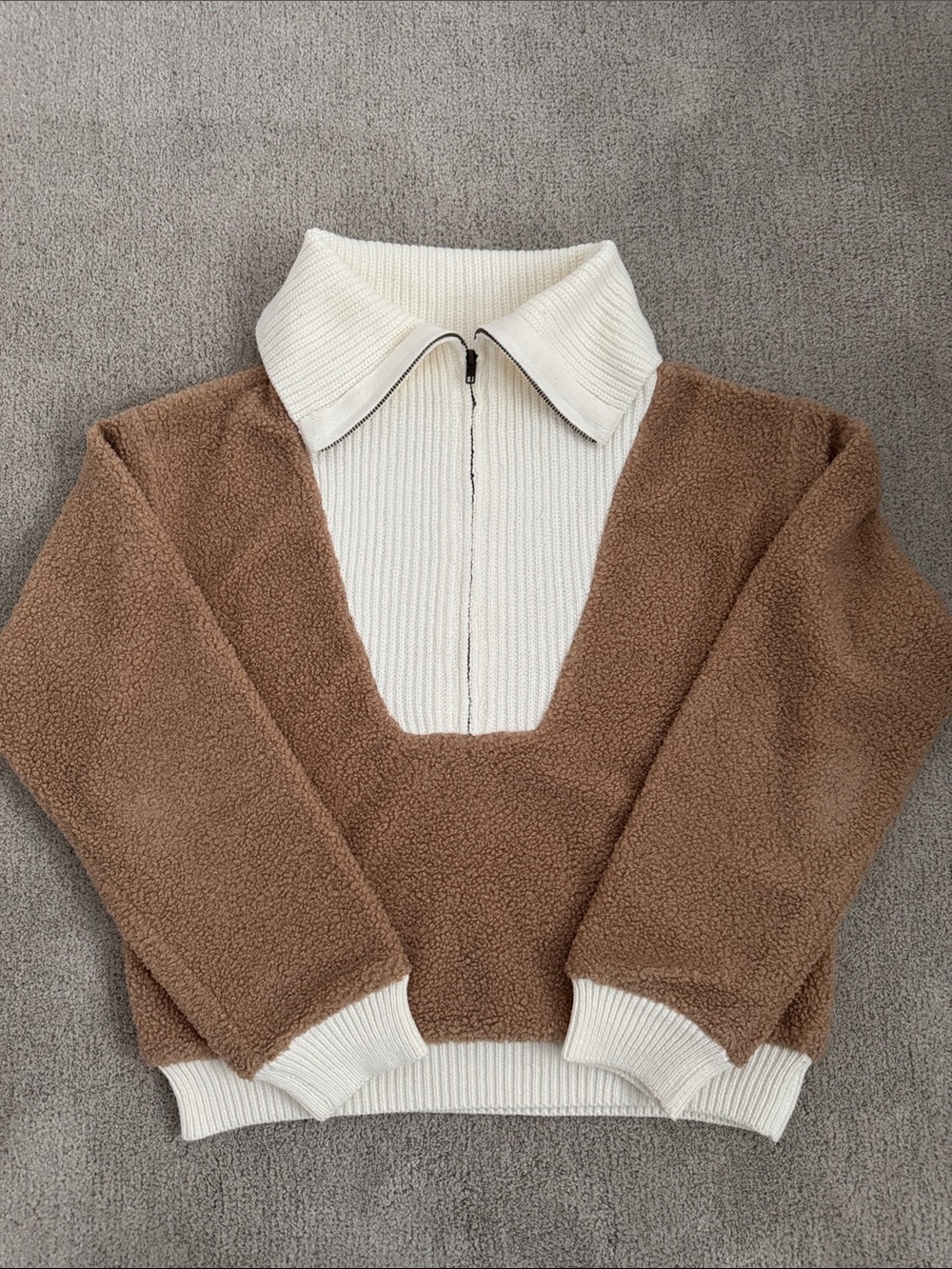 Anthropologie Dolan Left Coast Sherpa Quarter-Zip Jumper - Picture 6 of 7